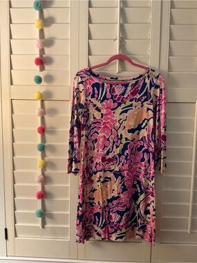 Lilly Pulitzer Pink, Navy & Peach Floral Dress